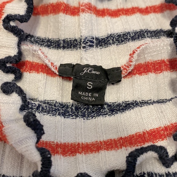 J. Crew Ribbed Mock-neck T-shirt in Stripes Size S - Picture 11 of 14